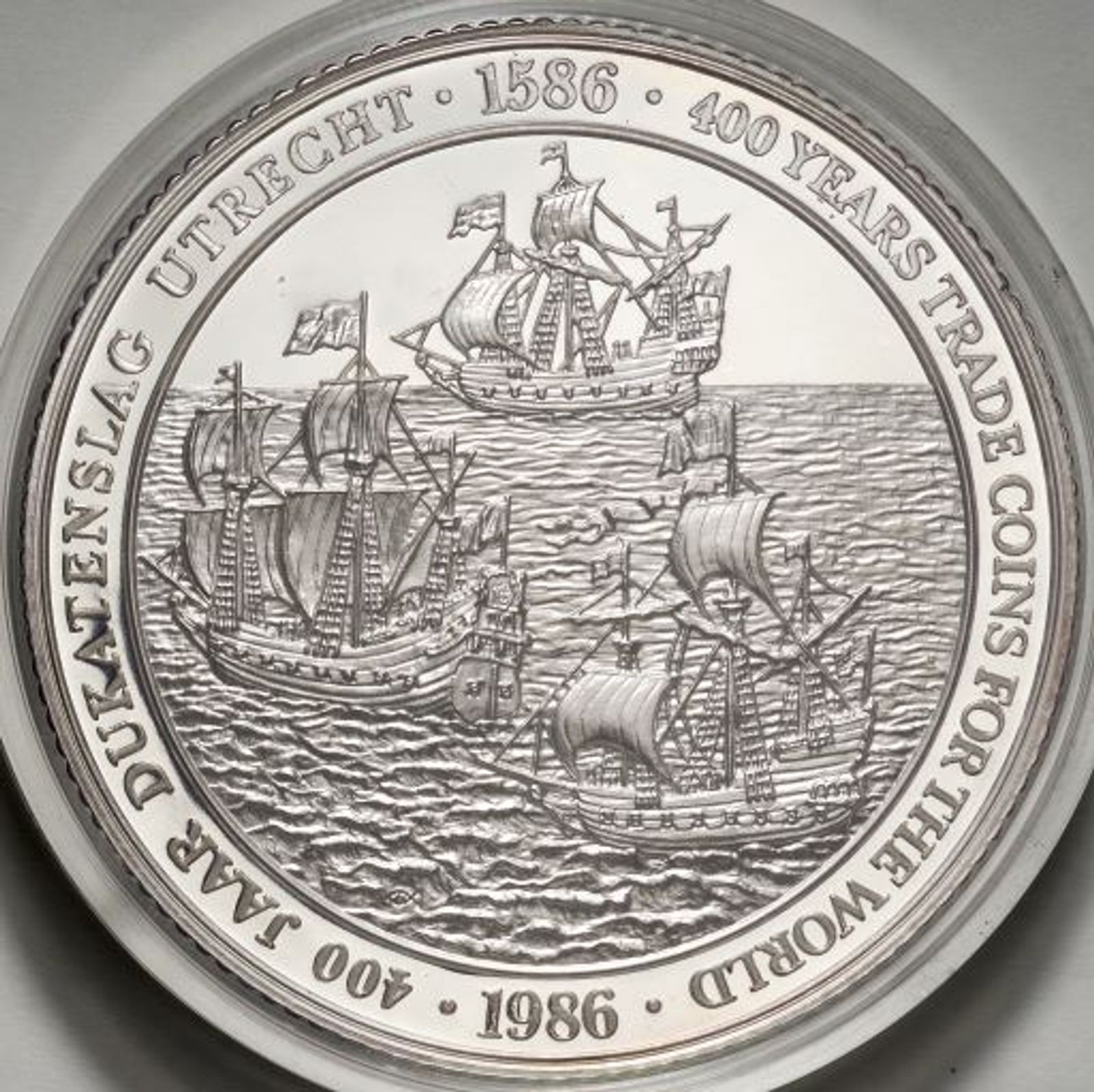 1986 ディスカバリー号 500周年記念 50クラウン プルーフ銀貨