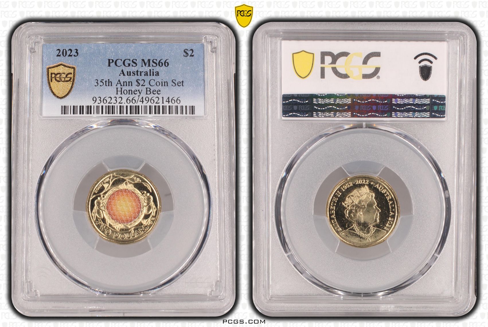 35th Ann $2 Coin Set Colorized Honey Bee , Two Dollar, 2023, PCGS MS66