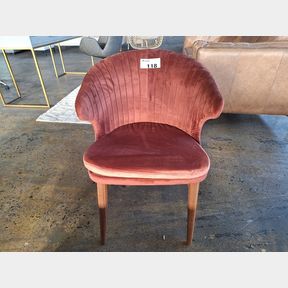 TULIP SOFA CHAIR - WOODEN LEGS - BROWN