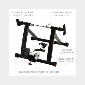 Indoor Magnetic Resistance Bike Trainer with Handlebar Controller - Black -- 51743/980 BI