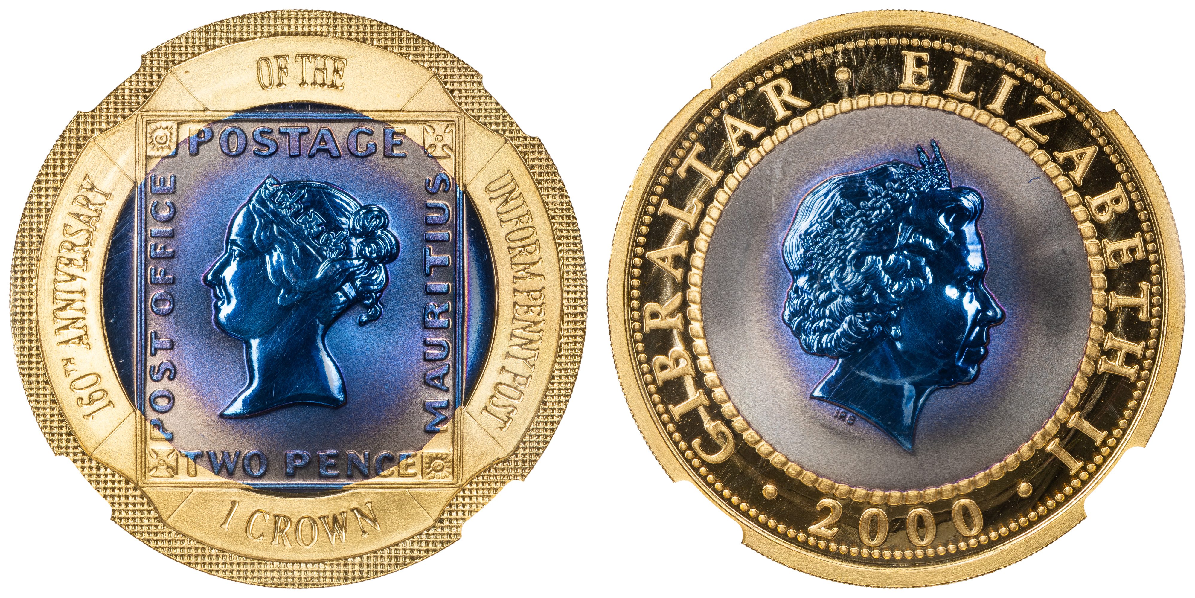 Gibraltar, Elizabeth II, 160th Anniversary of the Uniform Penny Post, Crown, 2000, NGC PF68