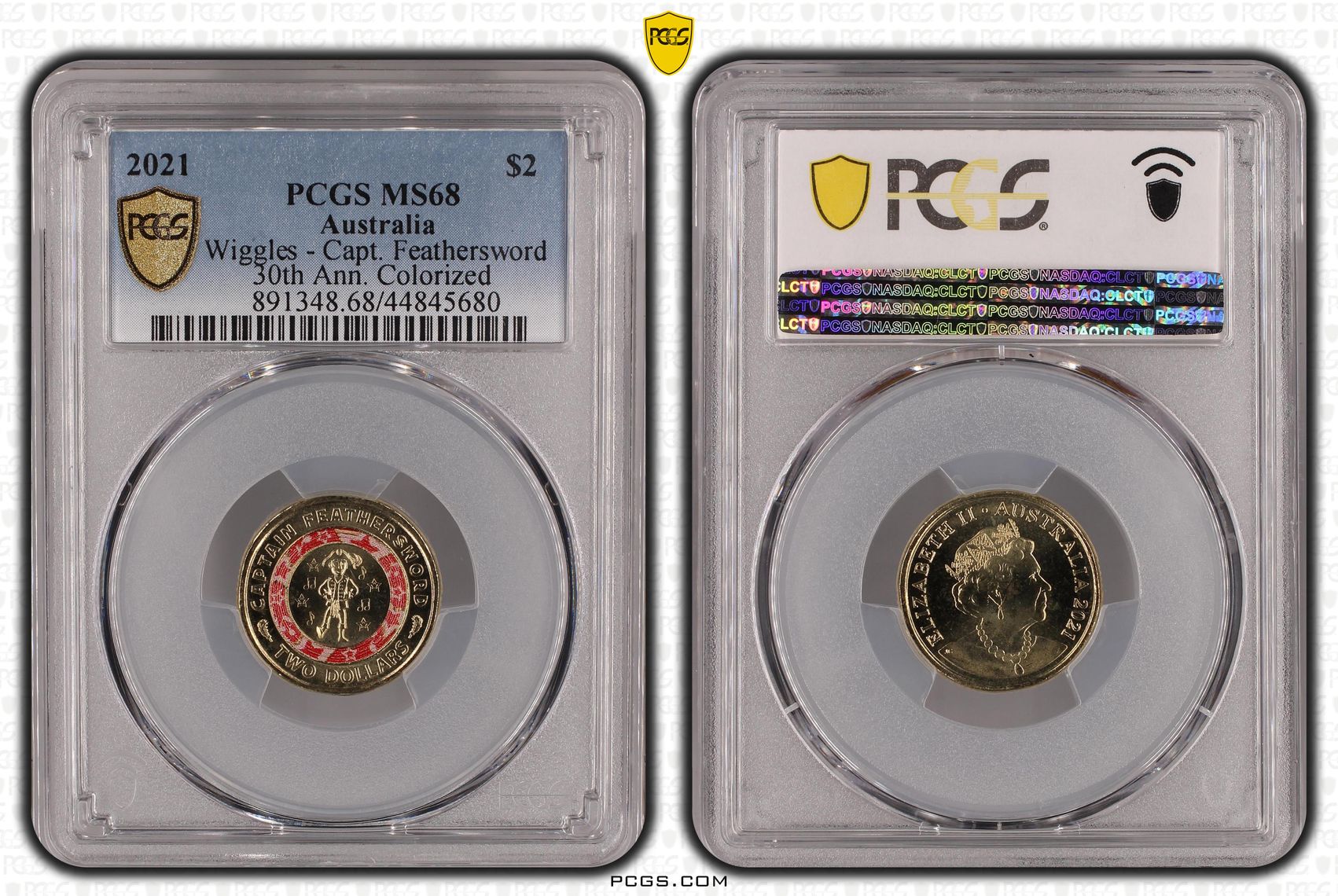 2021 Australia Two Dollar, $2 Wiggles - Capt. Feathersword PCGS - MS68 -680