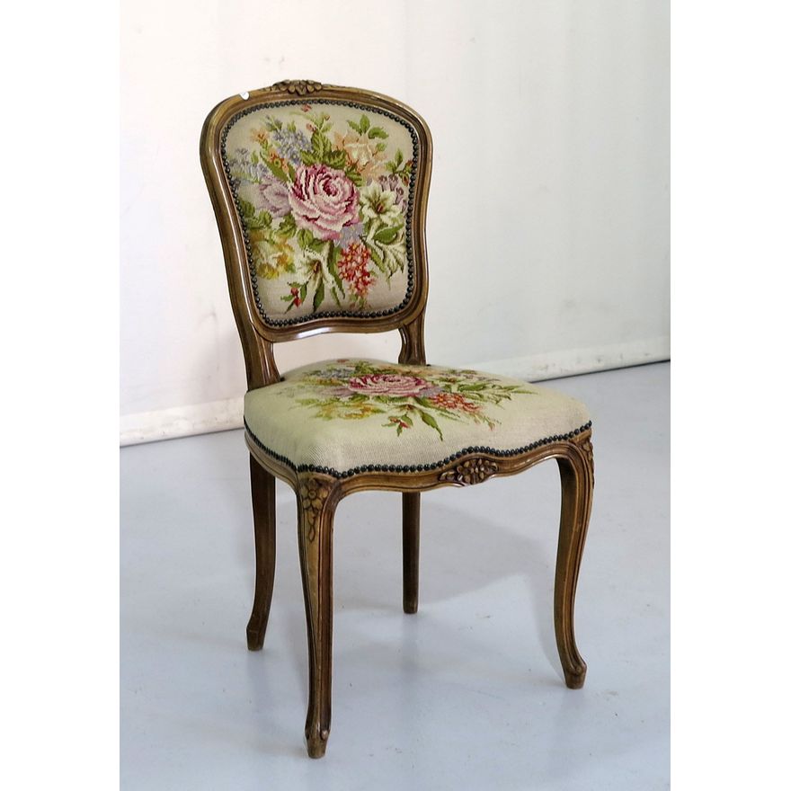 TAPESTRY UPHOLSTERED SIDE CHAIR
