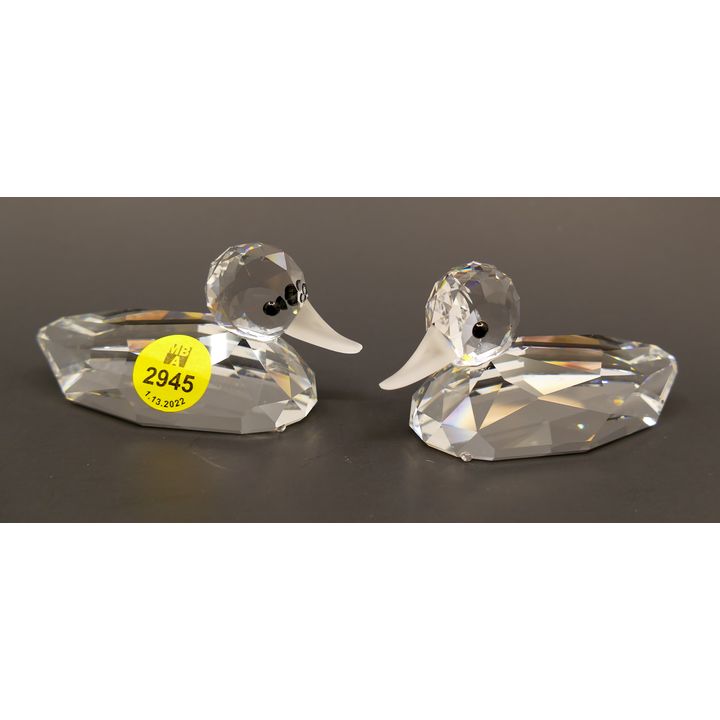 2pc Swarovski Crystal Ducks with Boxes- 3.5''