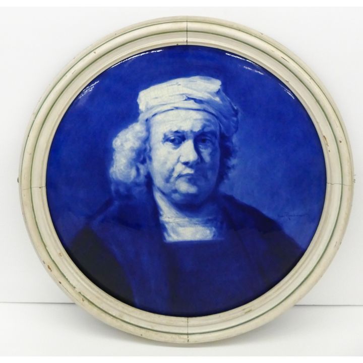 Royal Delft Handpainted Large 18'' Round Tile, 1901
