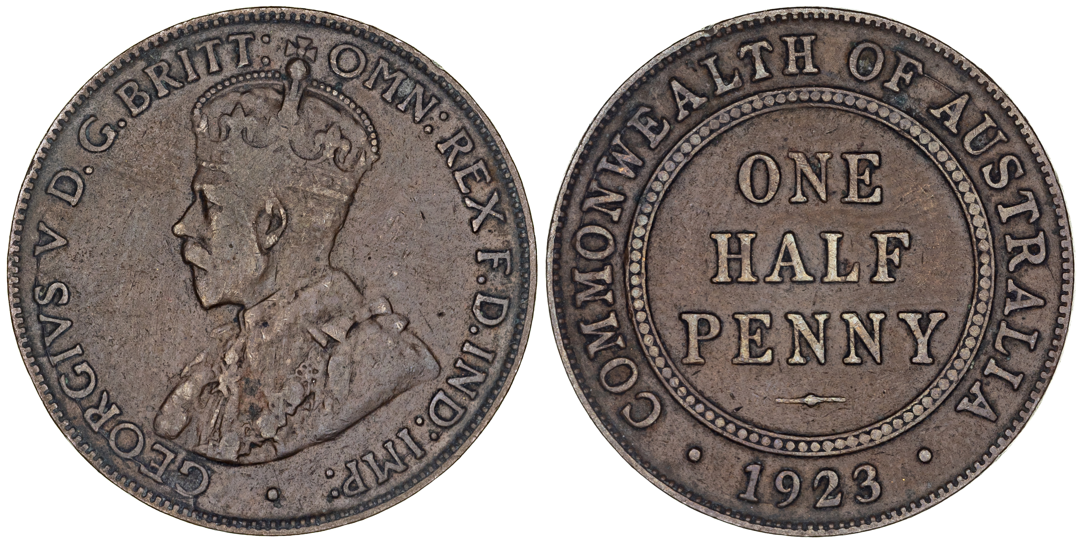 George V, Halfpenny, 1923, aFine