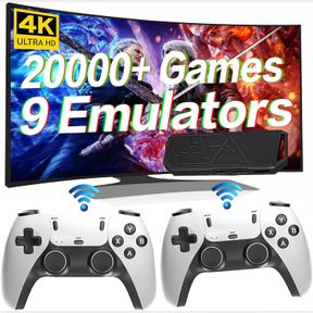 WIRELESS RETRO GAME CONSOLE, BUILT-IN 20,000 GAMES, PLUG & PLAY VIDEO ARCADE GAME CONSOLE, 64G, 10-EMULATOR, TV GAME STICK PRO, DU