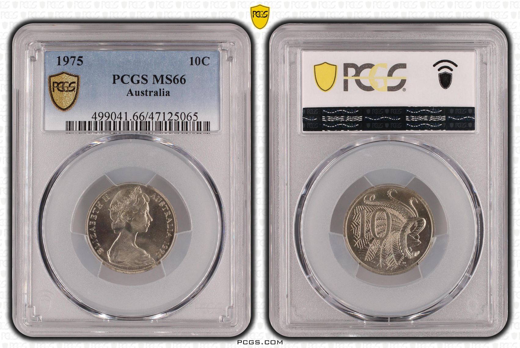 Elizabeth II, Ten Cent, 1975, PCGS MS66