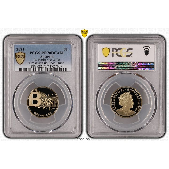 Elizabeth II, B- Barbeque, One Dollar, 2021, PCGS PR 70DCAM