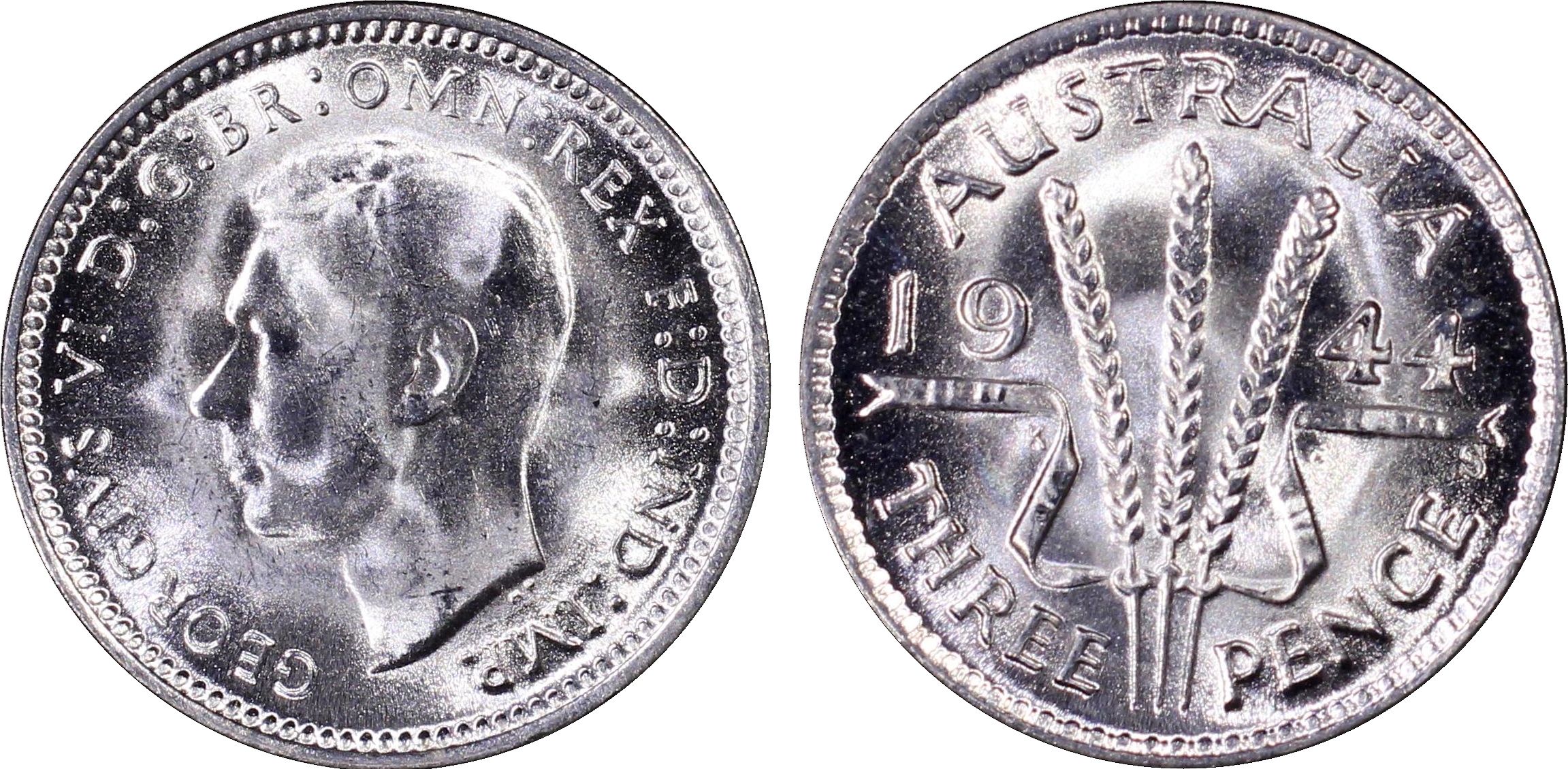 George VI, Threepence, 1944-S, PCGS MS66