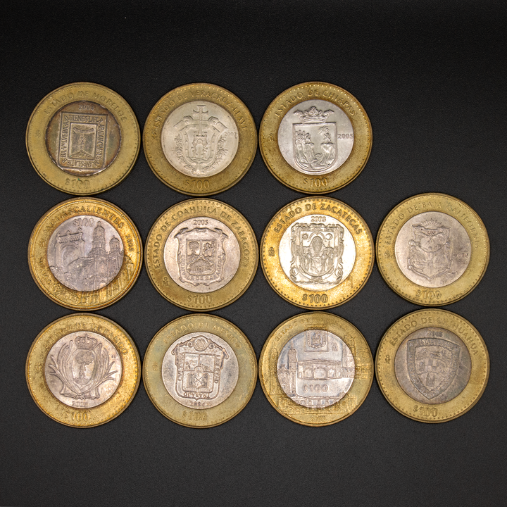 Monedas de 100 pesos de los Estados