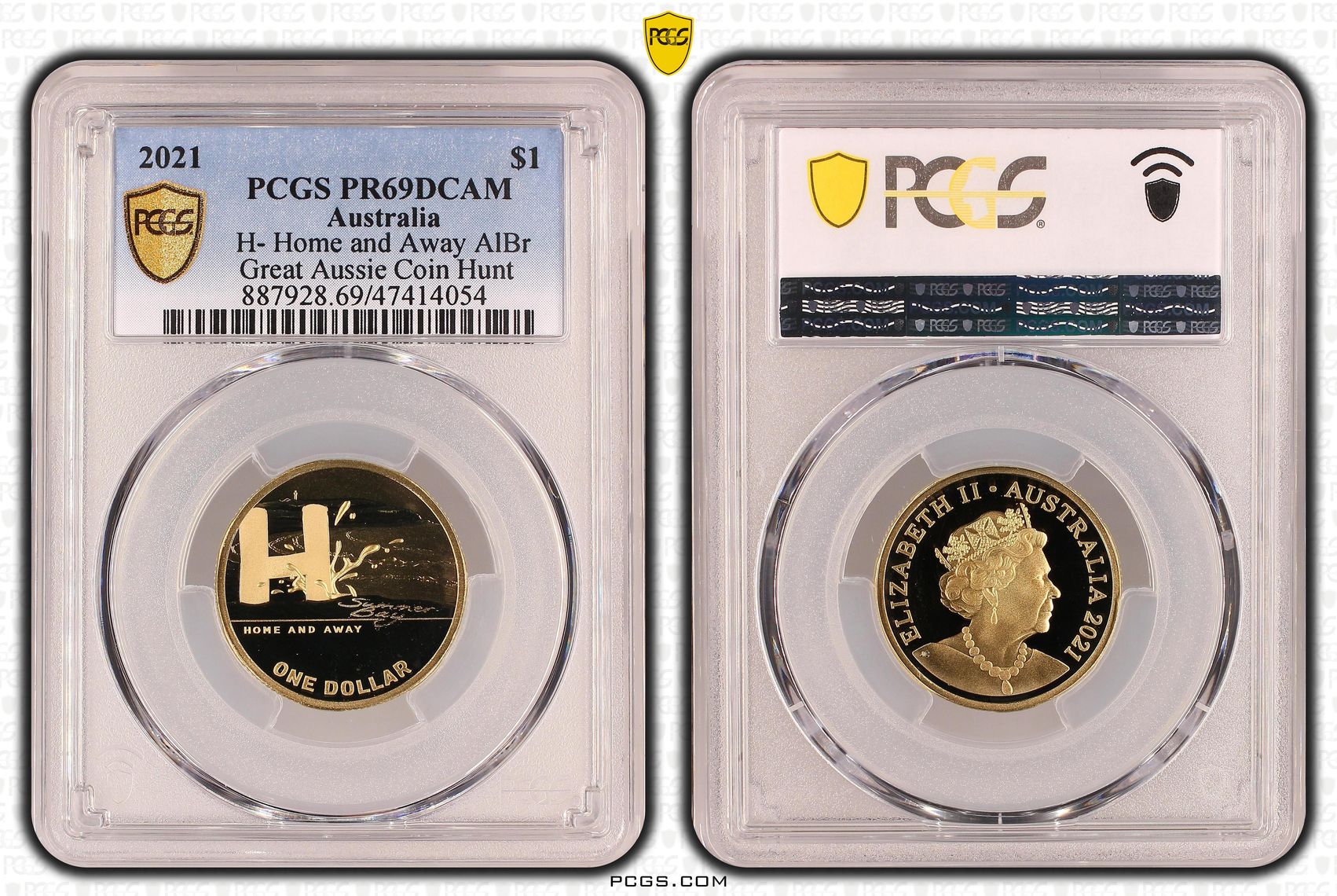 Elizabeth II, H- Home and Away AlBr, One Dollar, 2021, PCGS PR69DCAM
