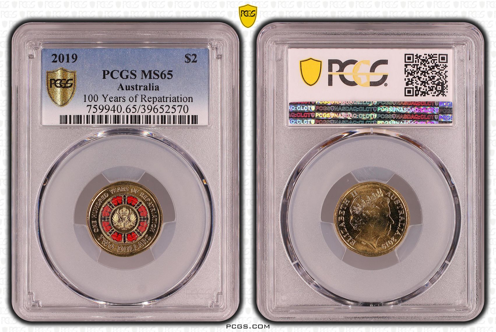 100 Years of Repatriation - Colorized , Two Dollar, 2019, PCGS MS65