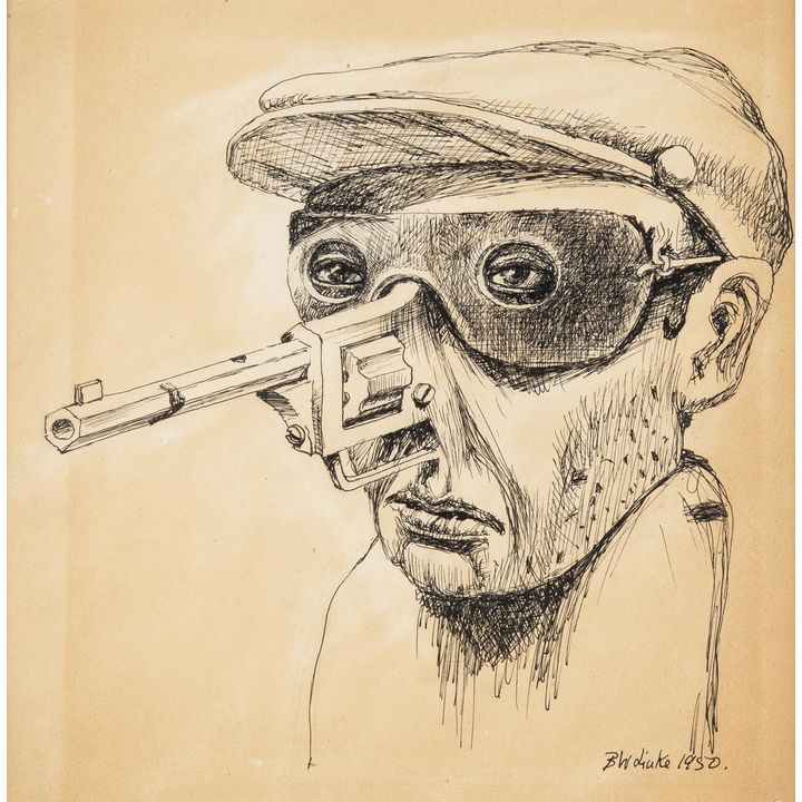 Bronisław Wojciech Linke | Rysunek satyryczny, 1950 r.