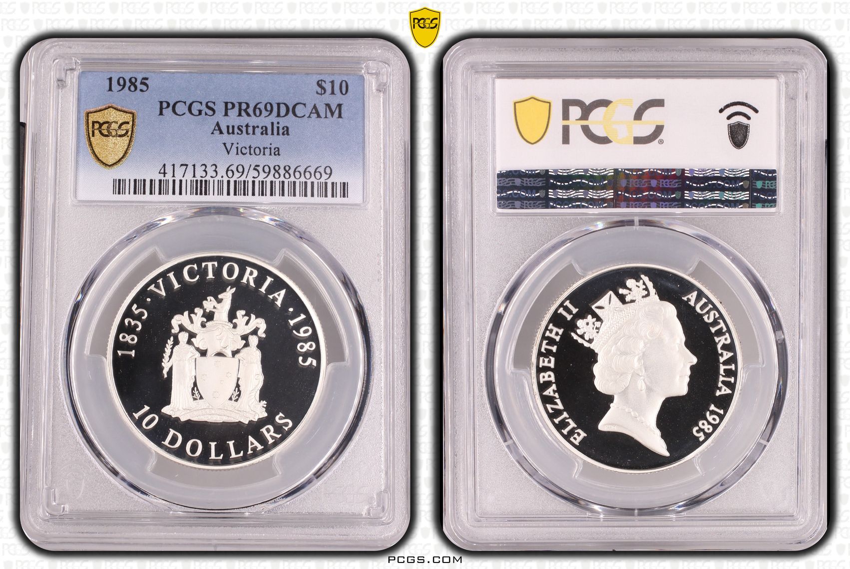 Victoria, Ten Dollar, 1985, PR69DCAM