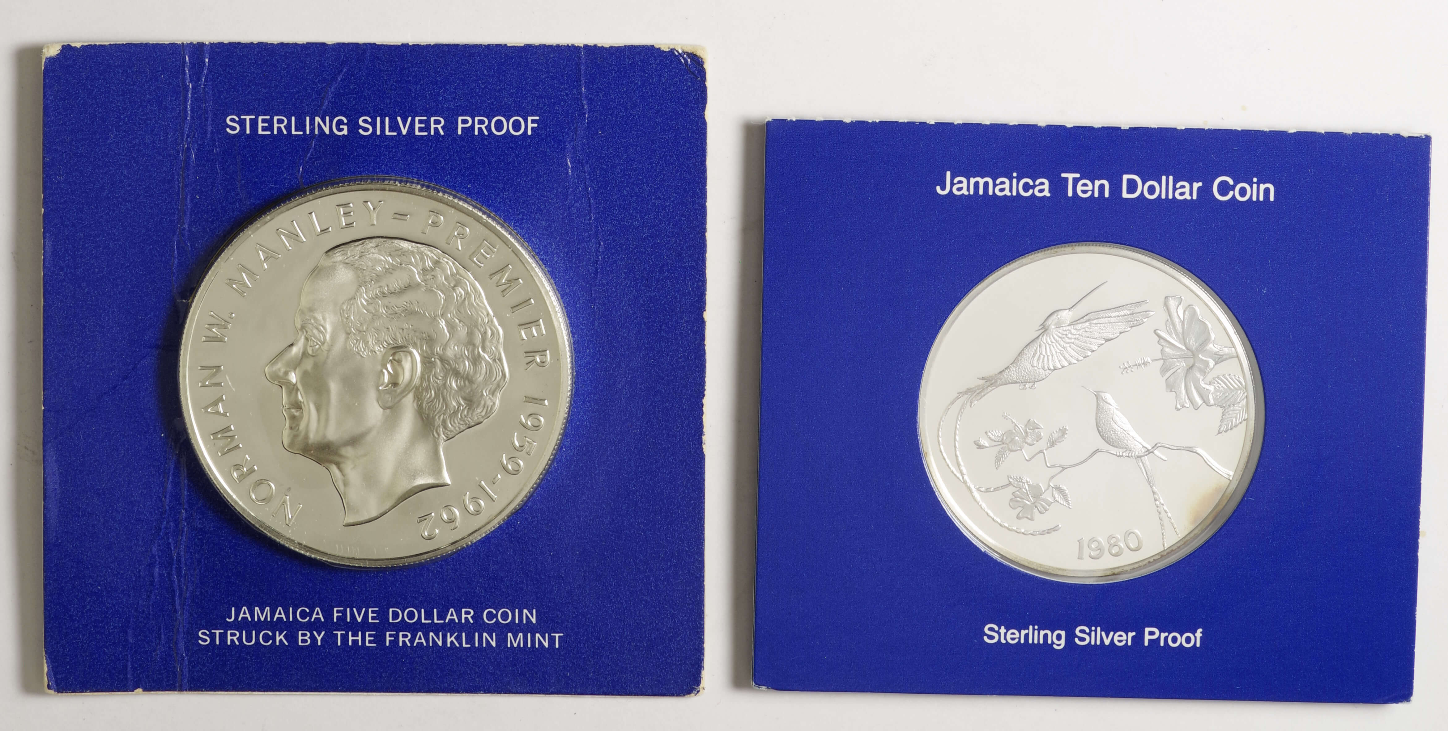 ｼﾞｬﾏｲｶ-Jamaica 5ドル銀貨及び10ドル銀貨 2種揃 プルーフ | Taisei Auction