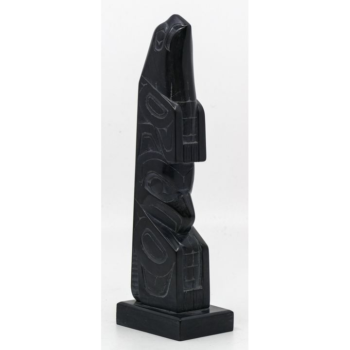 Denny Dixon Argillite Eagle Raven Totem 7''