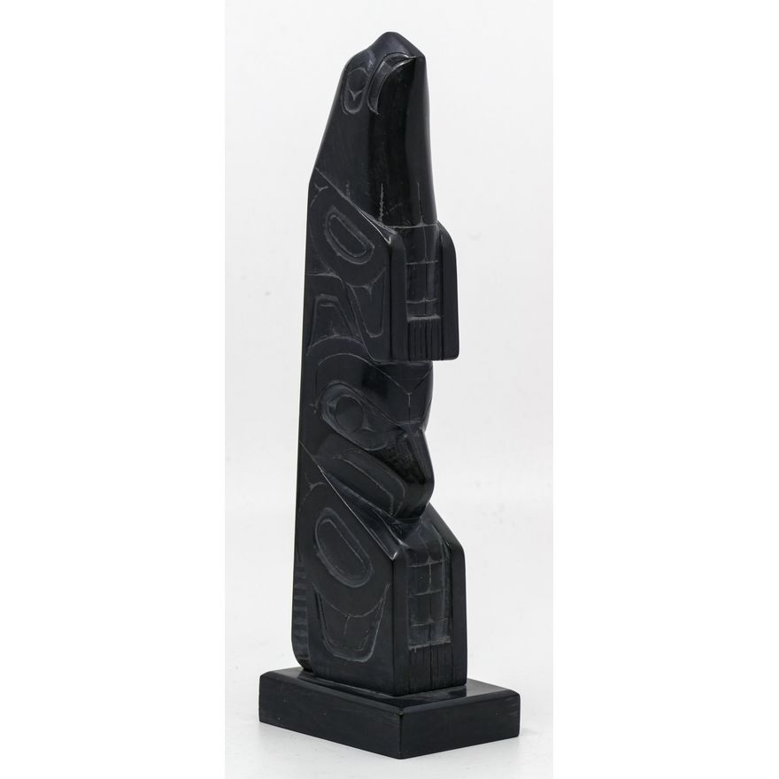 Denny Dixon Argillite Eagle Raven Totem 7''