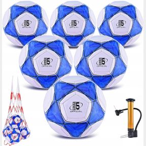 SIZE 5 6 PACK CLASSIC DEFLATED SOCCER BALLS SIZE 3/4/5 WITH PUMP AND MESH BAG FOR INDOOR OUTDOOR LAWN GAME TRAINING PRACTICE BULK