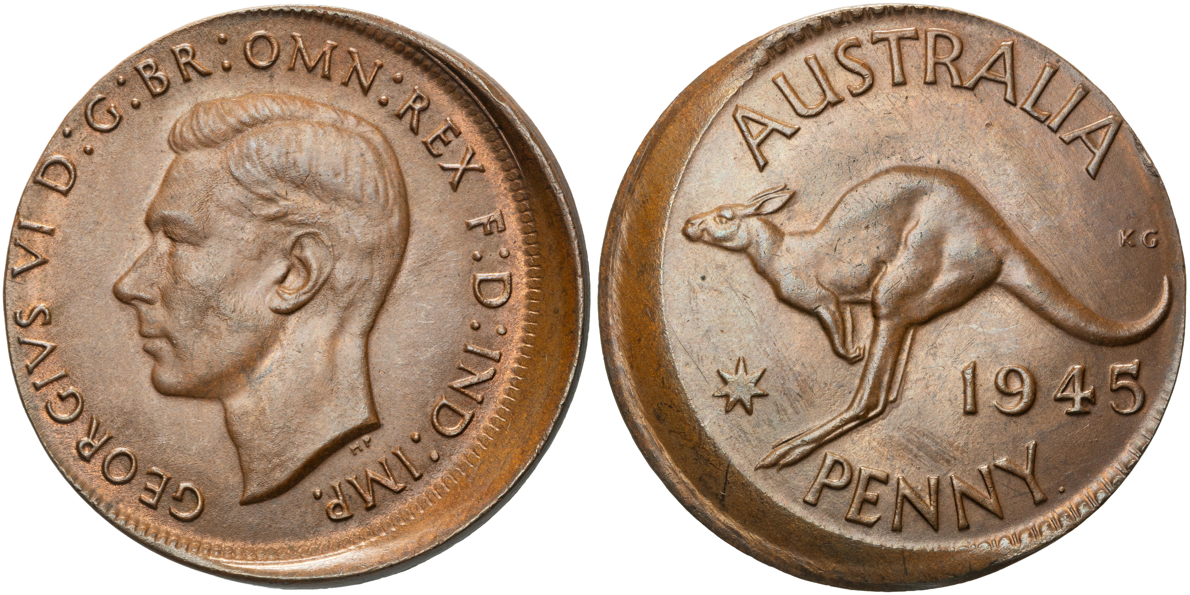 George VI, Penny, 1945-Y., UNC