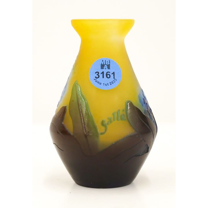 Galle Style Cameo Glass Cabinet Vase 3.75''