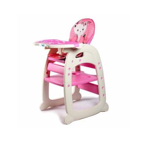MamaKids 2-in-1 Feeding Chair - Pink Kitty - DEFECTIVE