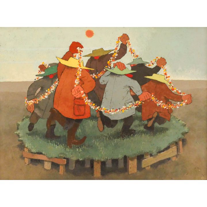 James Wandesforde ''Flower Chain'' 1971 Oil