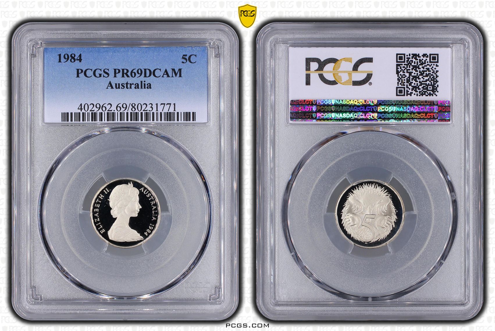 Elizabeth II, Five Cent, 1984, PCGS PR69DCAM