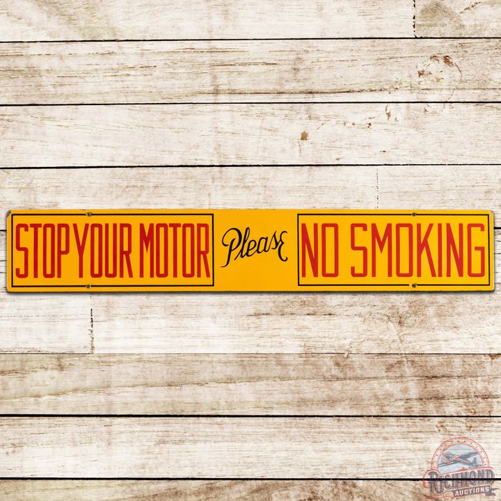 Shell Stop Your Motor Please No Smoking DS Porcelain Sign