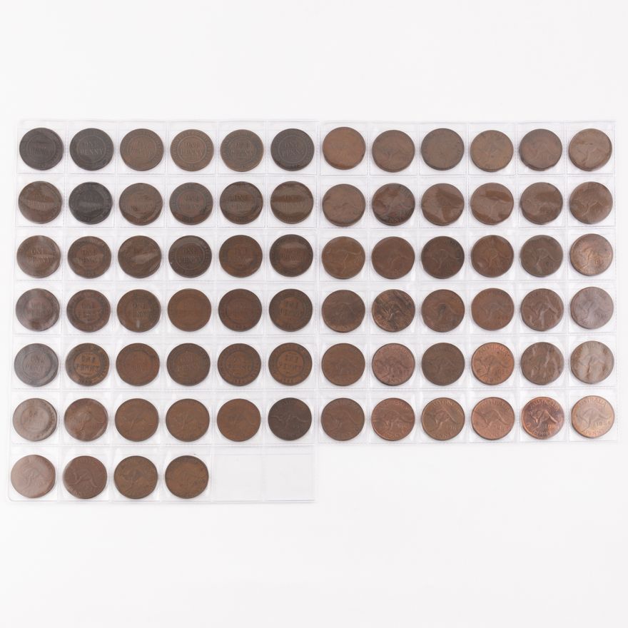 George V - Elizabeth II, Date Set, Penny, 1911 - 1964,