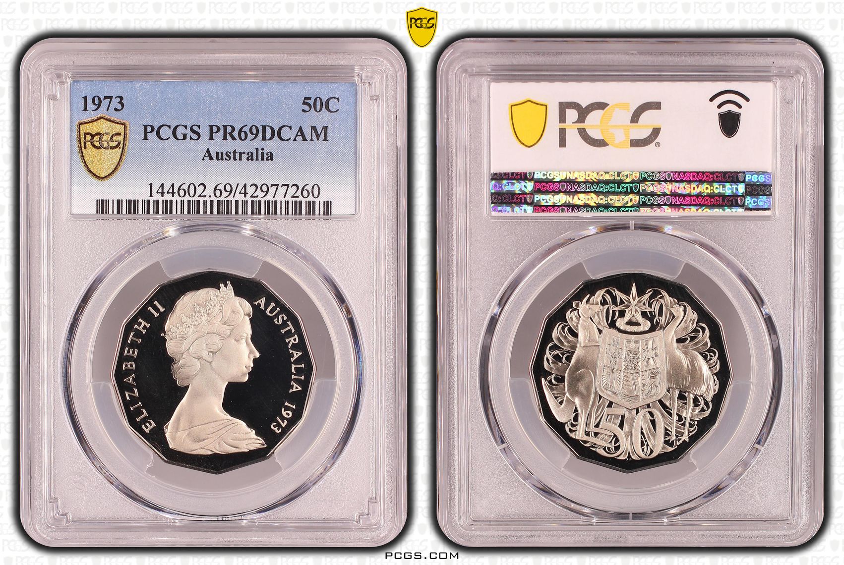 1973 Australia Fifty Cent, 50c PCGS - PR69DCAM -260