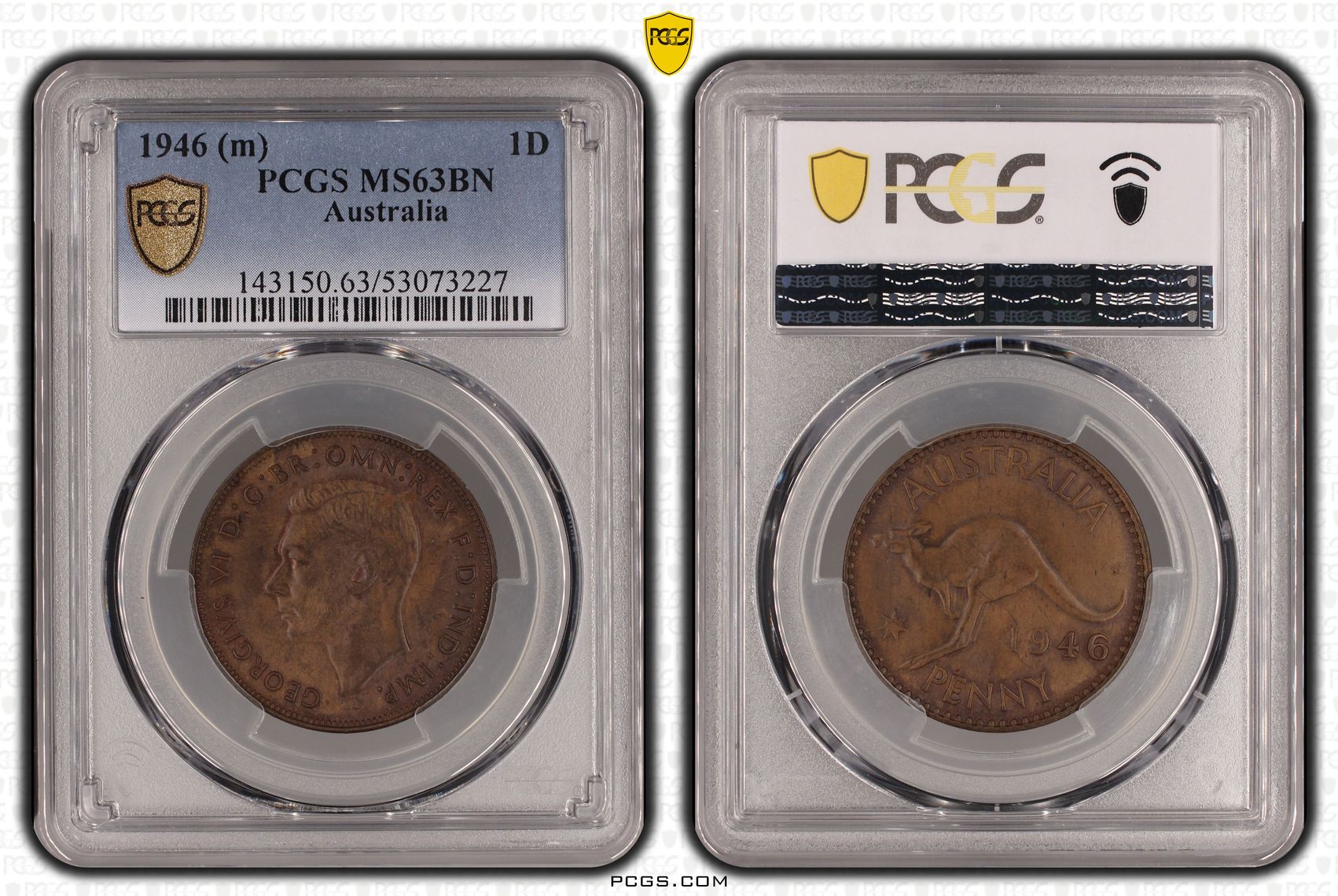 George VI, Penny, 1946, PCGS MS63BN