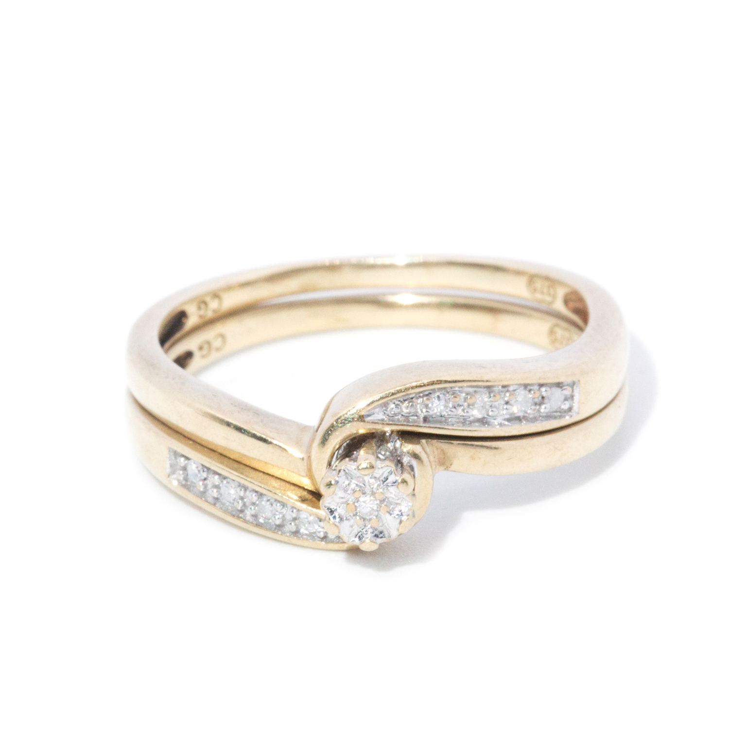 9ct Gold Two Piece Diamond Ring Set