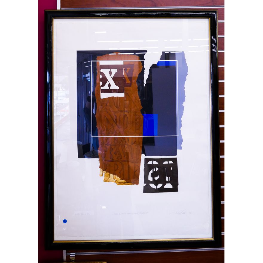 Modern Artist Proof Signed Embossed Serigraph Framed- 46x34''