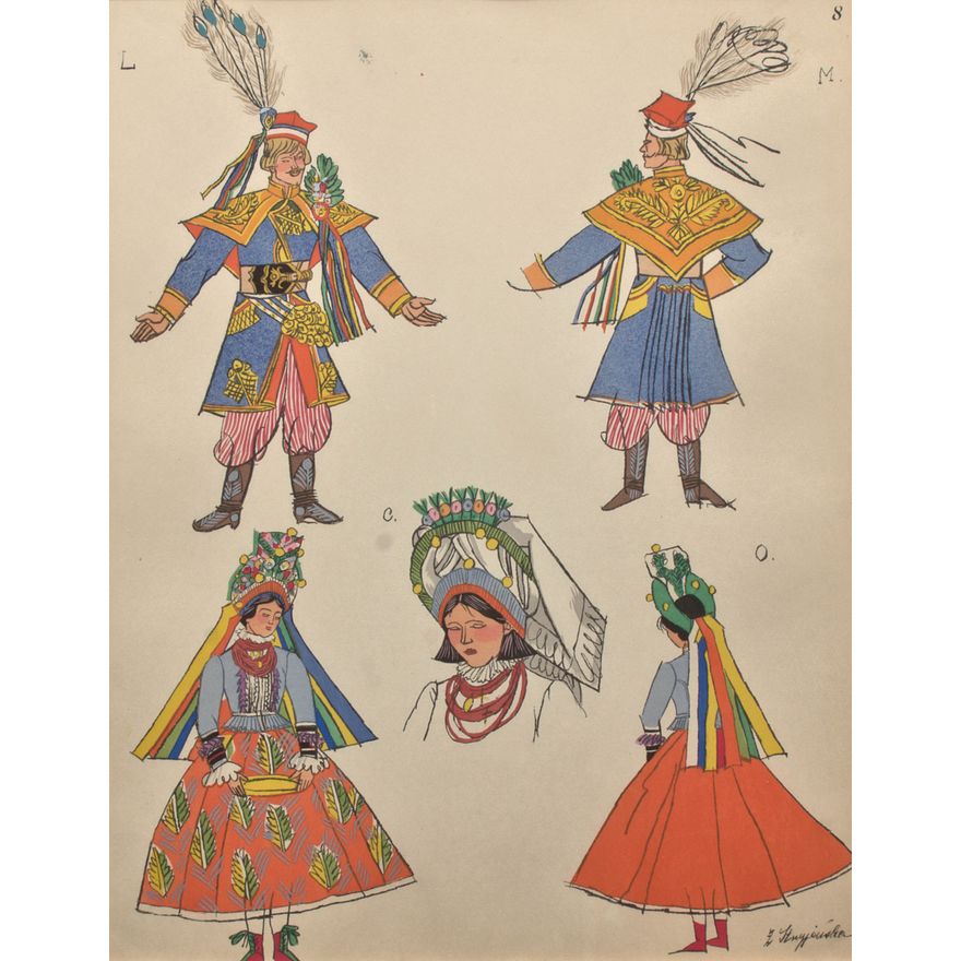 Zofia Stryjeńska | Krakowiak i krakowianka – stroje weselne, 1939