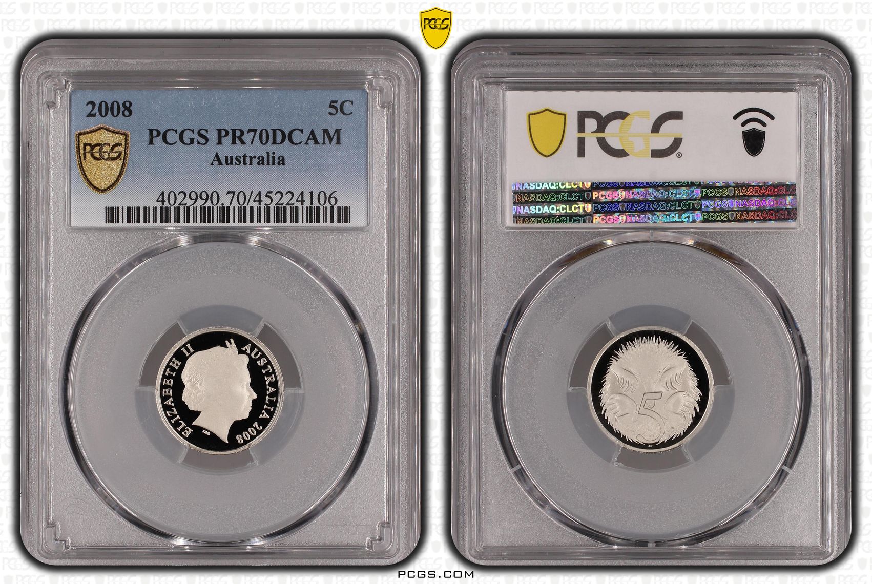 2008 Australia Five Cent, 5c PCGS - PR70DCAM POP 52/0 -106