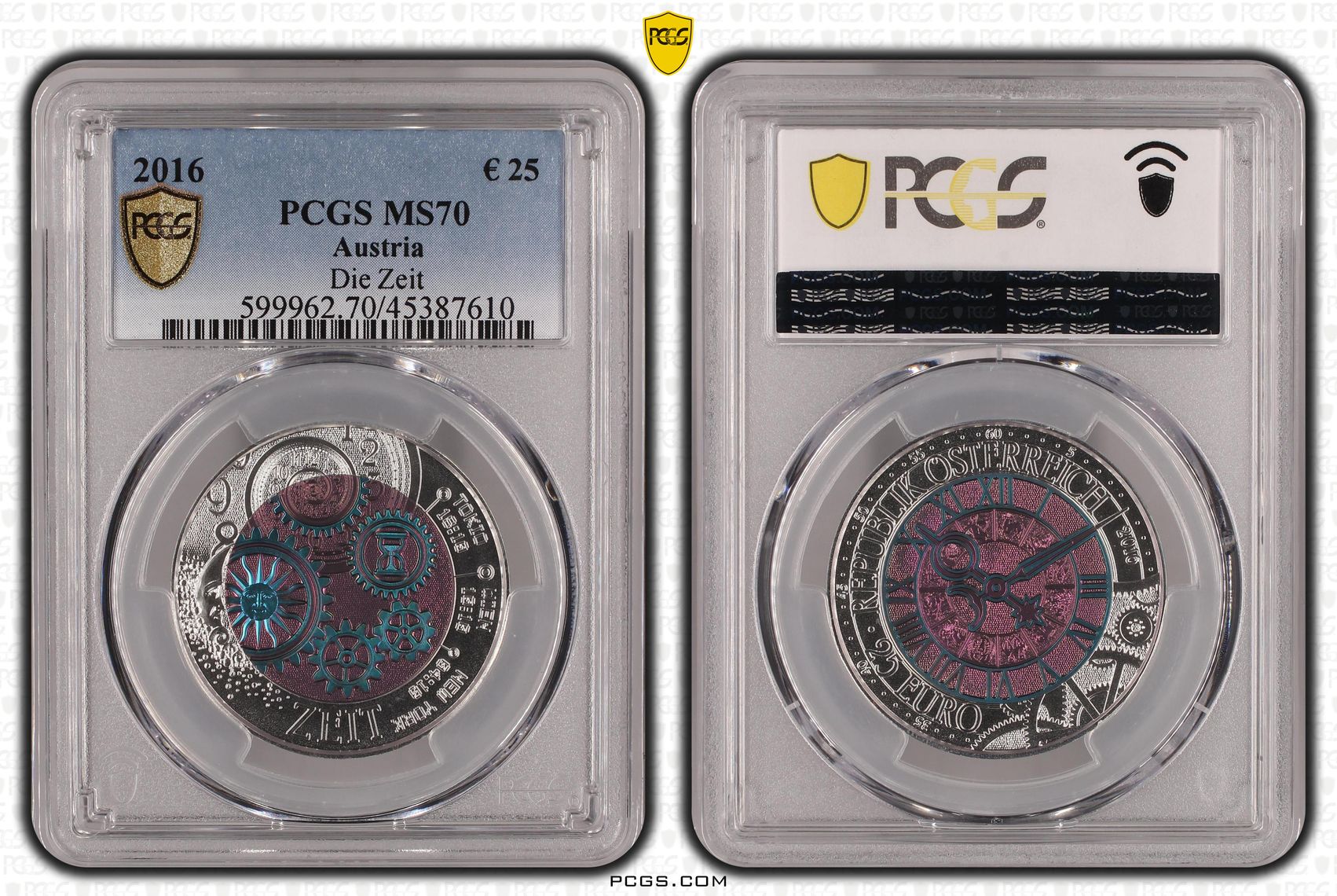 Austria, Die Zeit, Twenty Five Euro, 2016, PCGS MS70