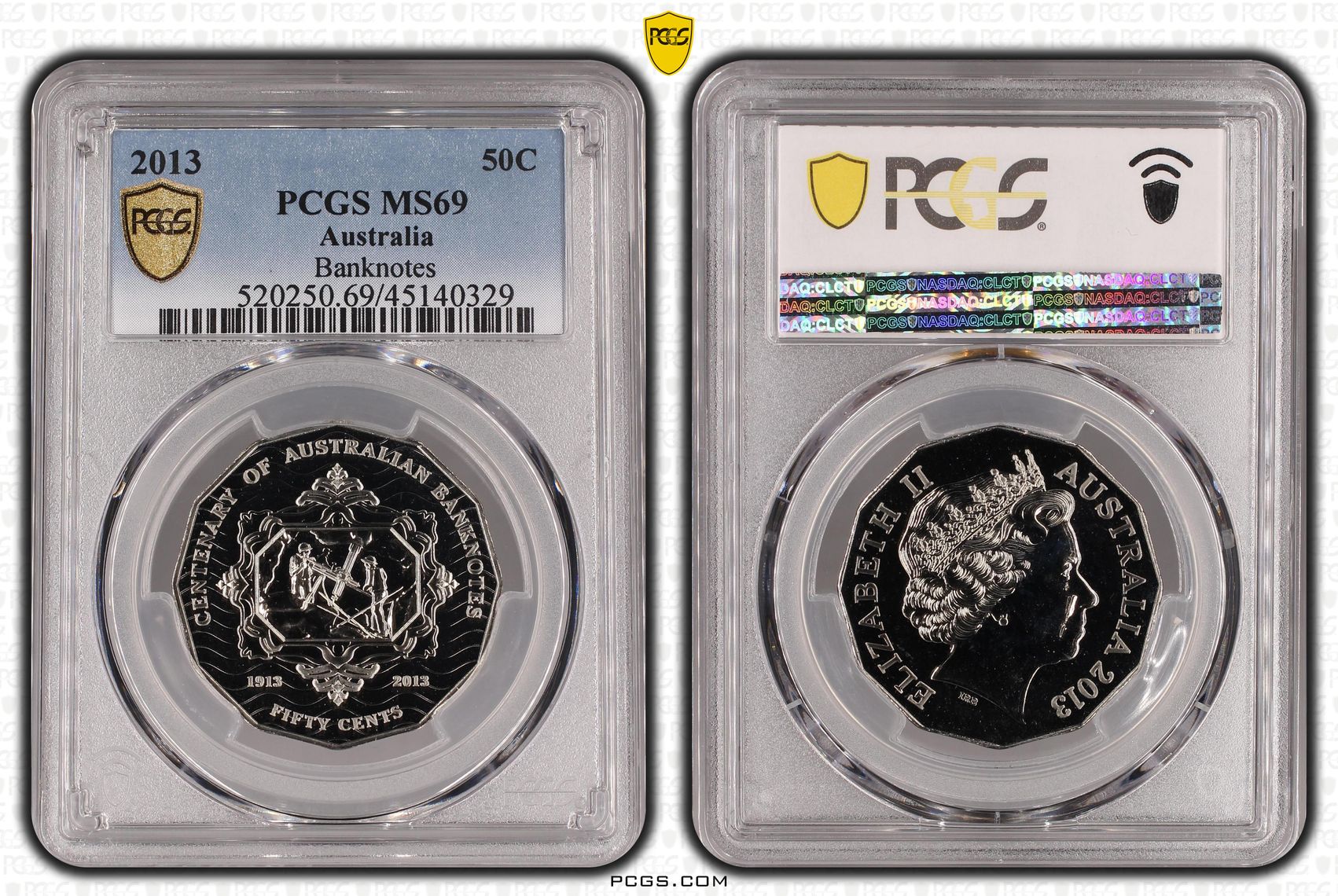 2013 Australia Fifty Cent, 50c Banknotes PCGS - MS69 POP 16/0 -329