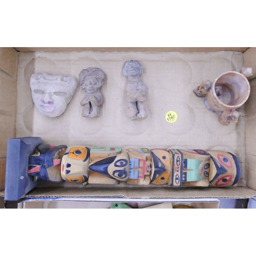 Box Totem Model and Pre Columbian Figures