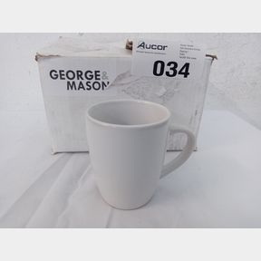 GEORGE MASON - WHITE CERAMIC 4 PACK MUGS - WHITE - 4 PACK -