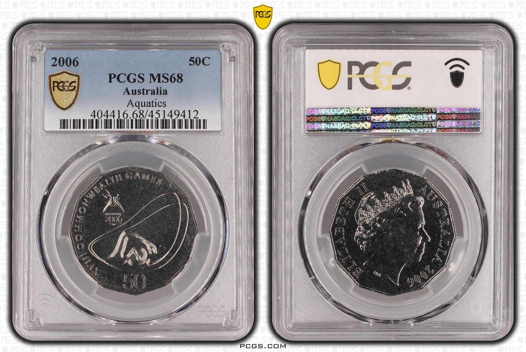 2006 Australia Fifty Cent, 50c Aquatics PCGS - MS68 POP 3/0 -412