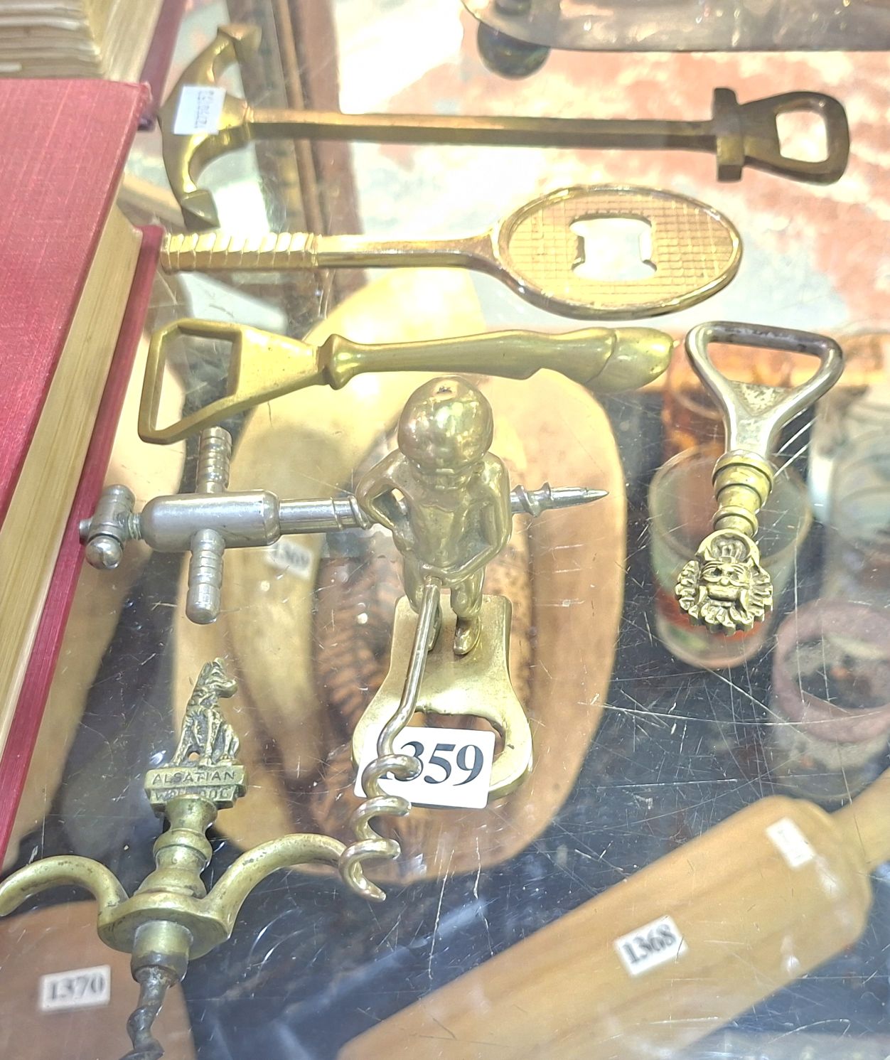 COLLECTION OF BRASS NOVELTY CORKSCREWS