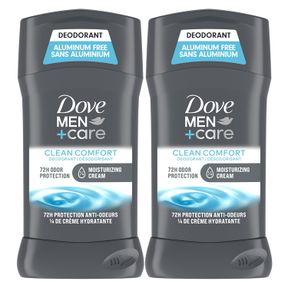 DOVE MEN+CARE DEODORANT STICK MOISTURIZING DEODORANT FOR 48-HOUR PROTECTION CLEAN COMFORT ALUMINUM FREE DEODORANT FOR MEN 3OZ 2 CO