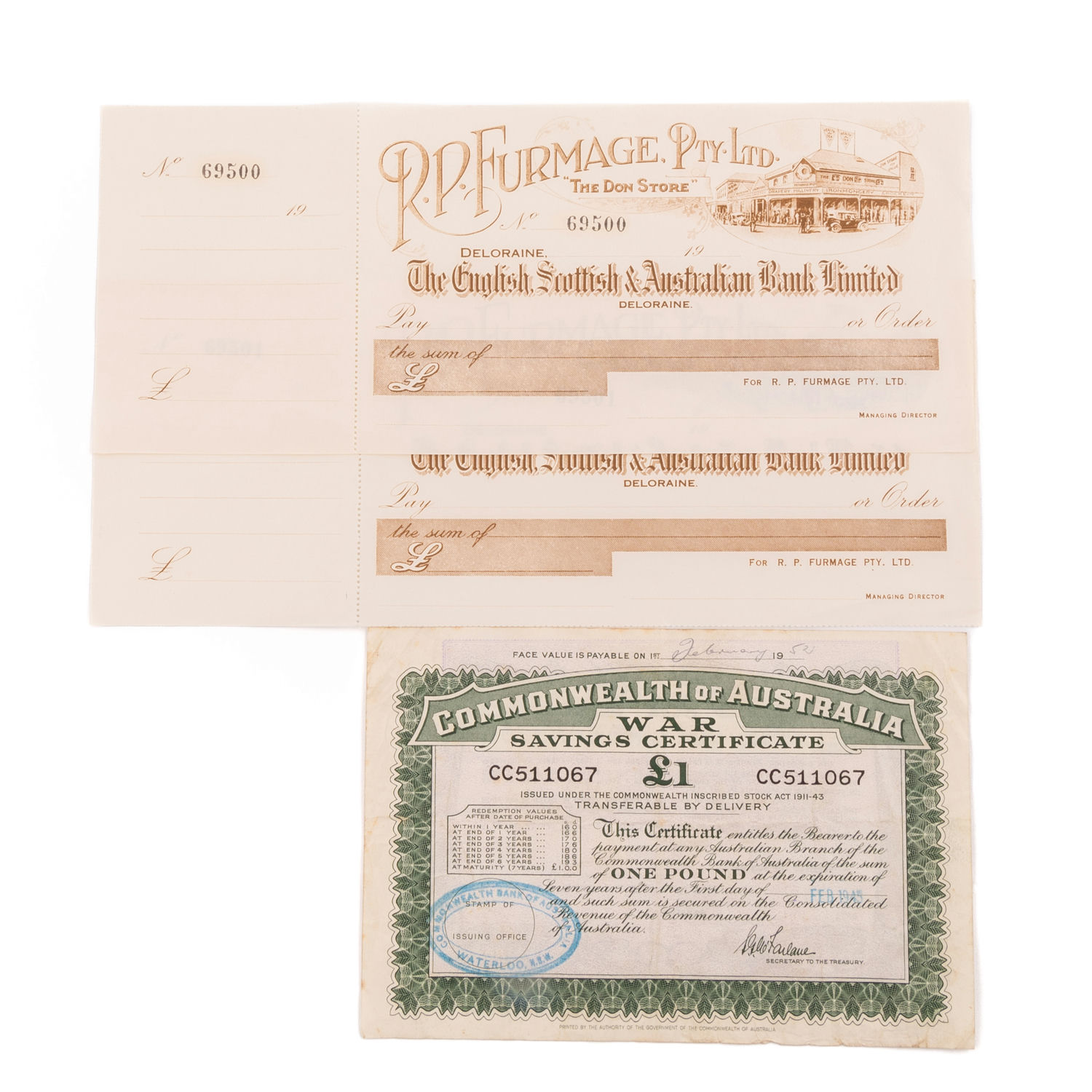 War Savings Certificate, One Pound, 1945, VF