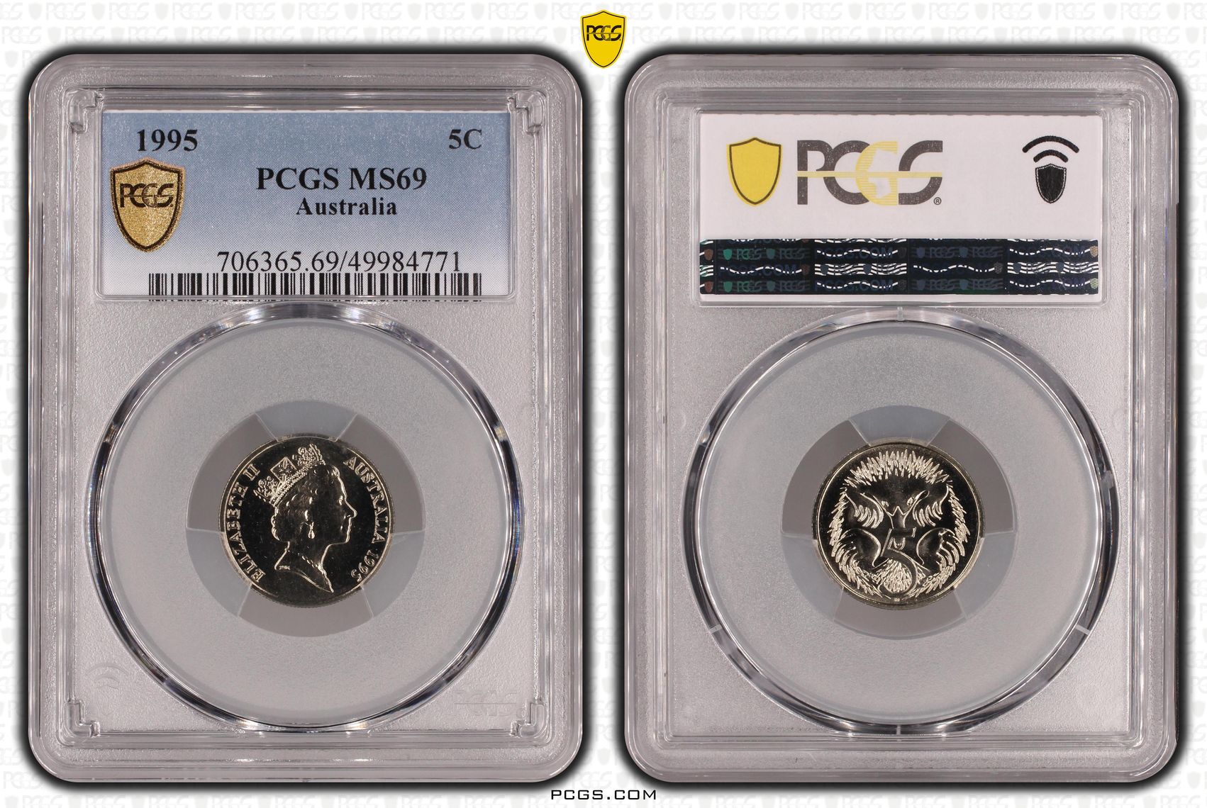 POP 7/0, Five Cent, 1995, PCGS MS69