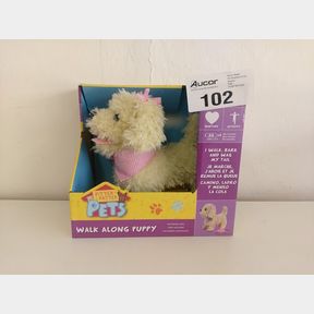 PITTER PATTER PETS CREAM WALK ALONG WITH BOW