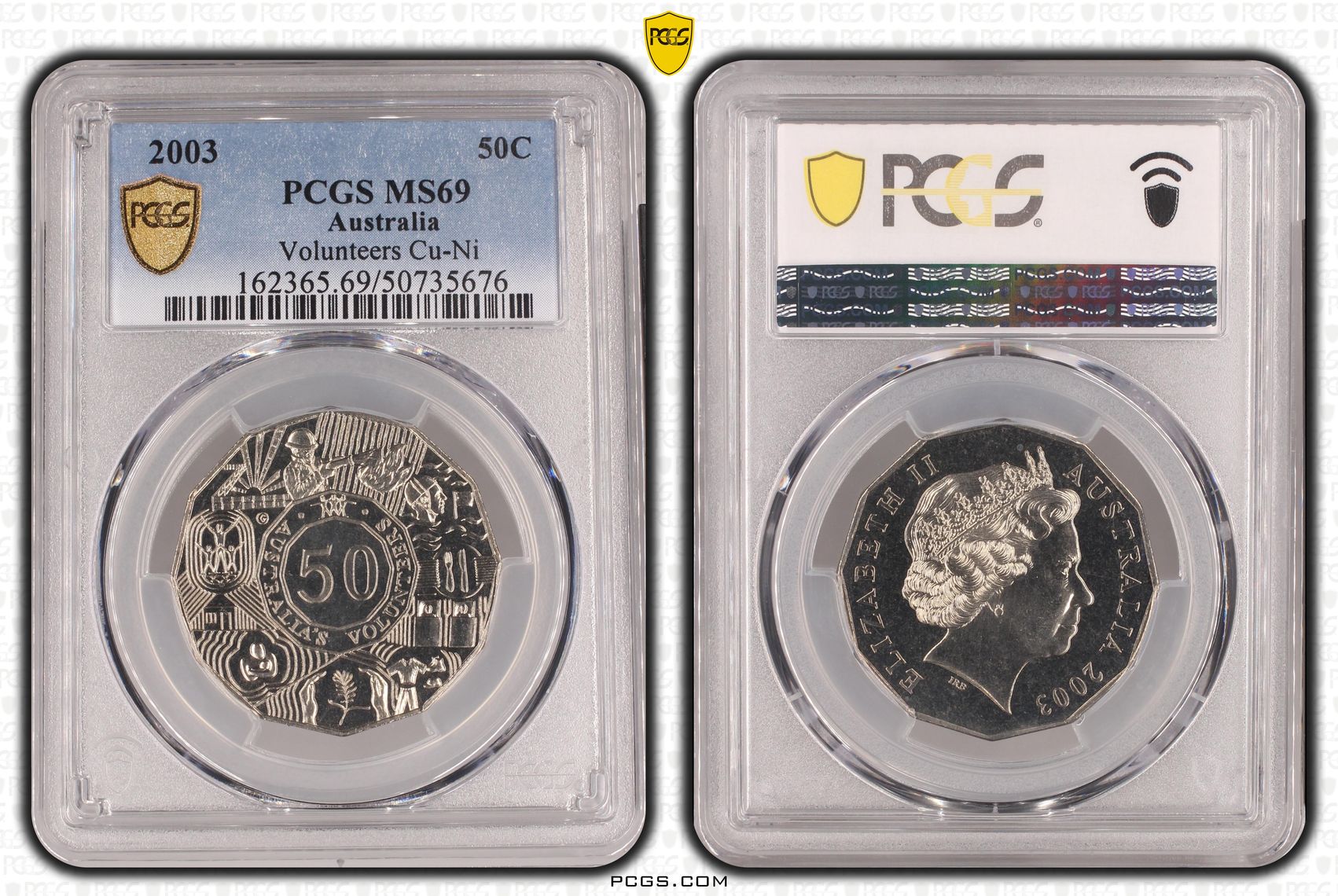 Volunteers Cu-Ni , Fifty Cent, 2003, PCGS MS69