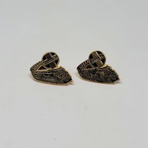 Pair of Gold Tone Santa Fe Railroad Lapel or Hat Pins