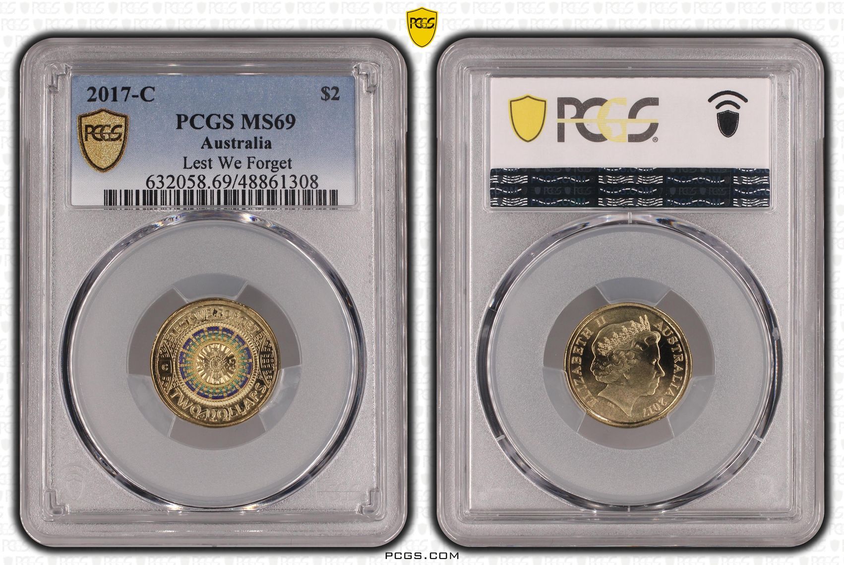 Lest We Forget Colorized, Two Dollar, 2017-C, PCGS MS69