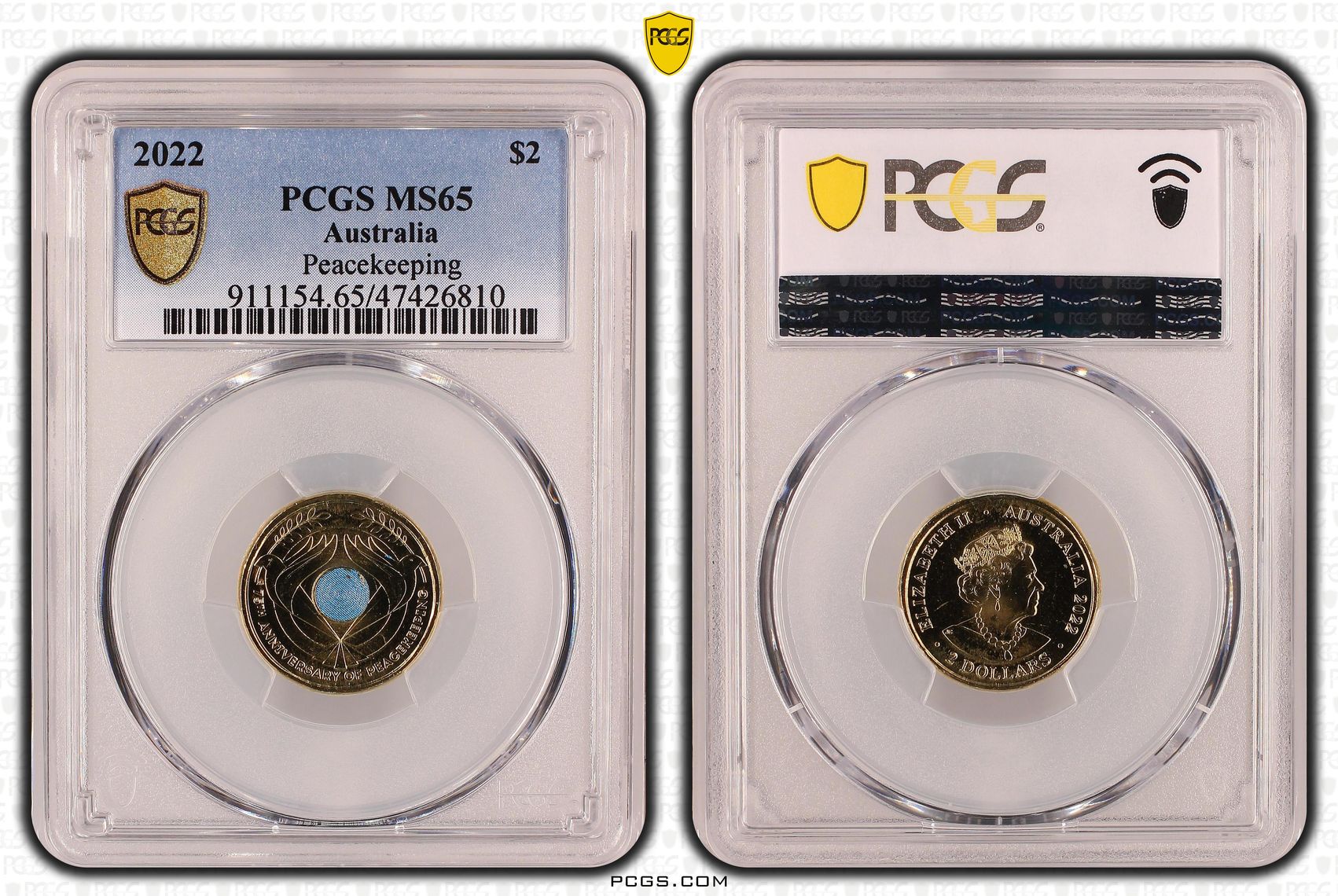 Elizabeth II, Peacekeeping - Colorized , Two Dollar, 2022, PCGS MS65